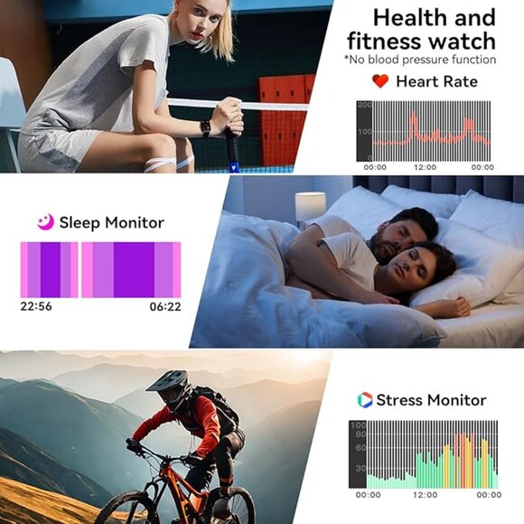 NEW! Smart Watch for Men Women, 1.83" HD Touchsreen, Bluetooth Android/iOS, Blue - Picture 5 of 7